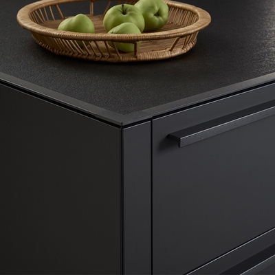 Armadi pensili moderni della cucina della melammina del nero di Matte Acrylic Kitchen Cabinets Luxury