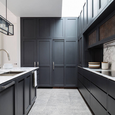 Armadio da cucina modulare multicolore di legno solido Shaker Door Kitchen Pantry Cupboard