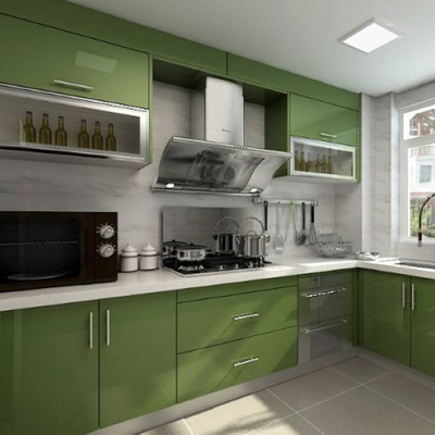 Cad che estrae gli armadi da cucina modulari economici con le porte della pittura della lacca