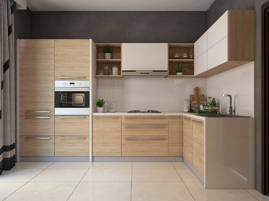 Cad che estrae gli armadi da cucina modulari economici con le porte della pittura della lacca