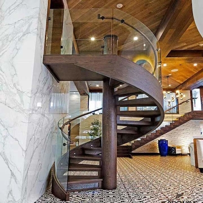 Scala di vetro interna di acciaio inossidabile della scala a chiocciola di economia di spazio di larghezza dell'OEM 300mm