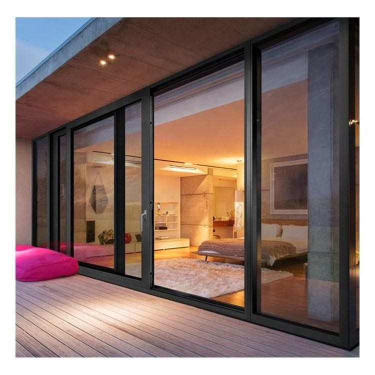 Portello scorrevole di vetro su misura del doppio di alluminio di progettazione di colore Frameless