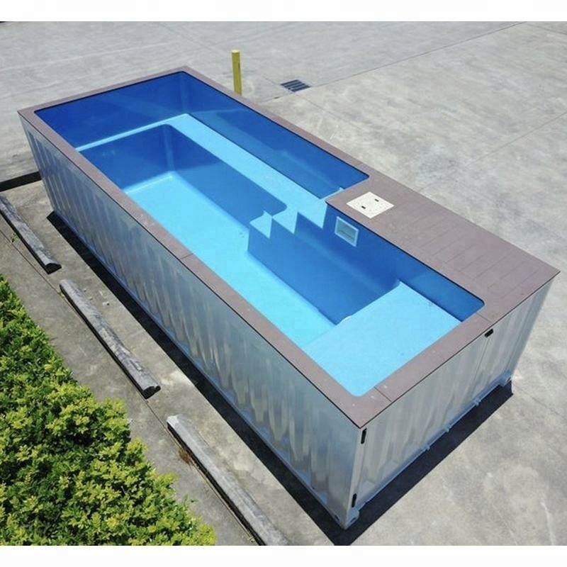All'aperto su misura colorano 20' 40' piscina del container con 2&quot; finestra spessa e scala d'acciaio