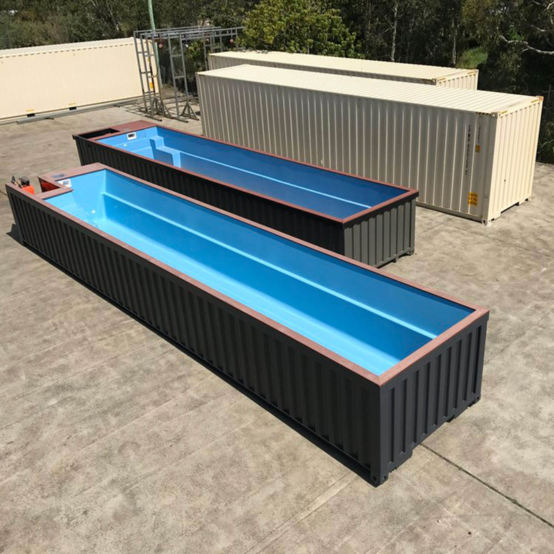 Dimensione di 40FT e piscina del contenitore di colore su misura costruzione prefabbricata da materiale d'acciaio con il sistema elettrico e Plumping
