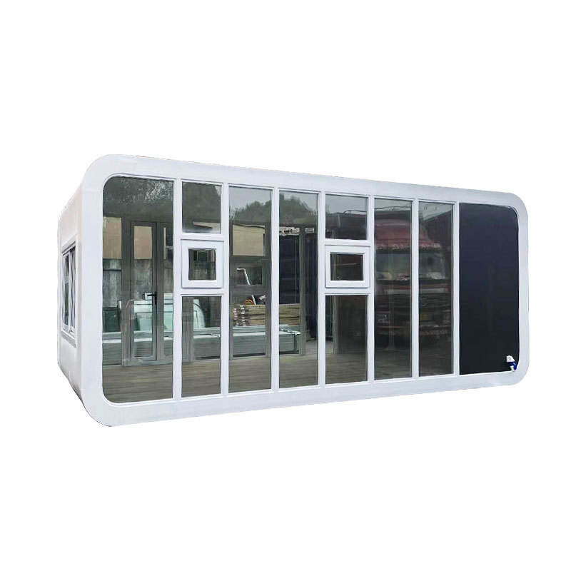 Casa prefabbricata in acciaio di lusso White Space Capsule Apple Cabin Container House per il campeggio