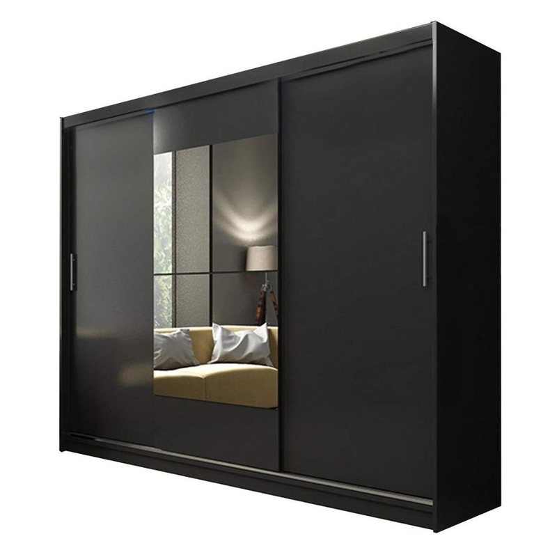 porta di legno dell'armadietto 3 della grande camera da letto moderna del MDF di 15mm che fa scorrere guardaroba con lo specchio