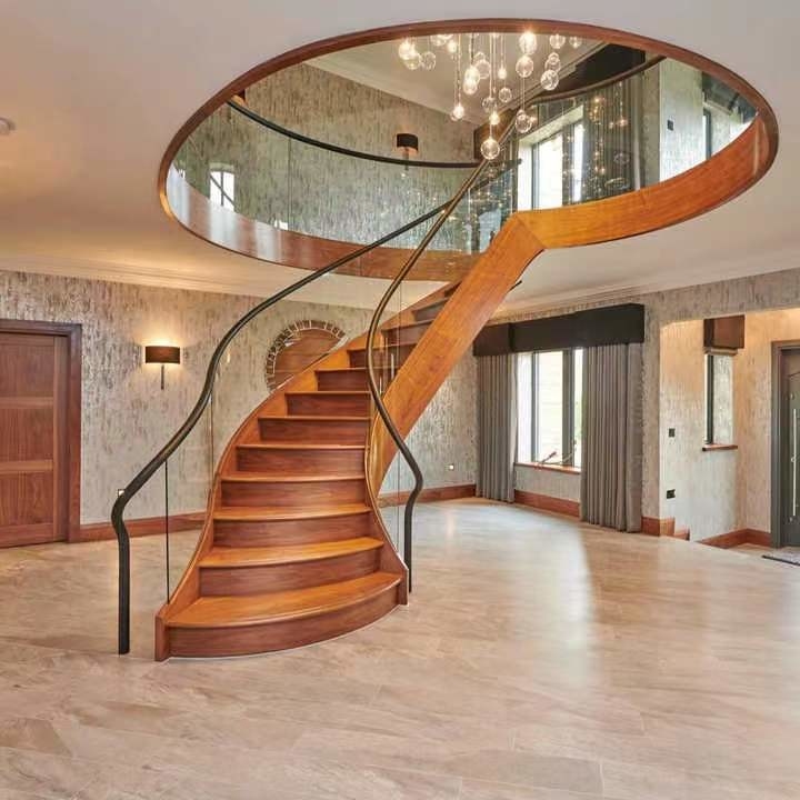 La mano dell'interno di ASTM ha forgiato la scala curva moderna di lusso della villa a spirale delle scale del metallo